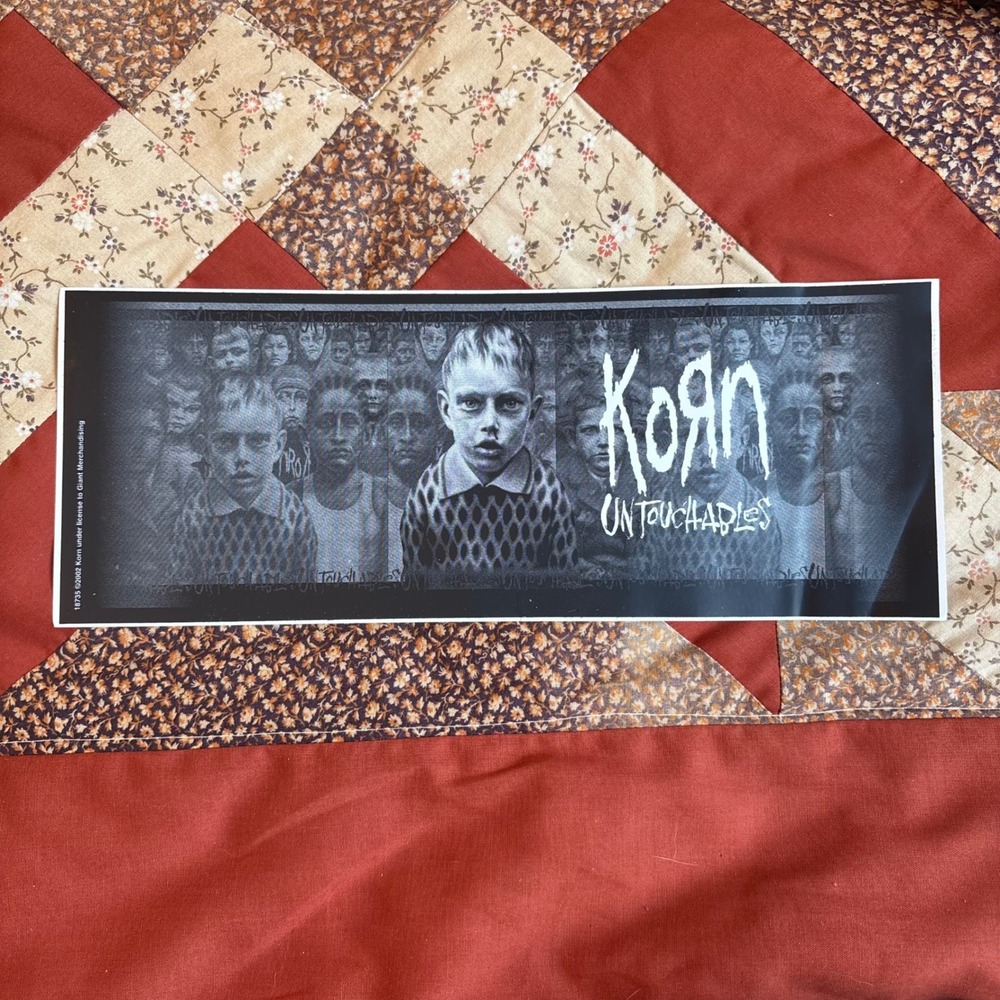 RARE Korn Untouchables Large Bumper Sticker Decal Black 2002 Vintage Y2K